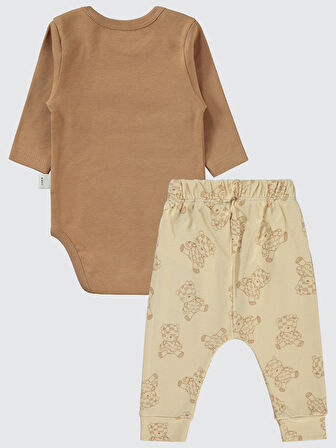 Civil Baby Kız Bebek 3'lü Takım 6-18 Ay Kahve