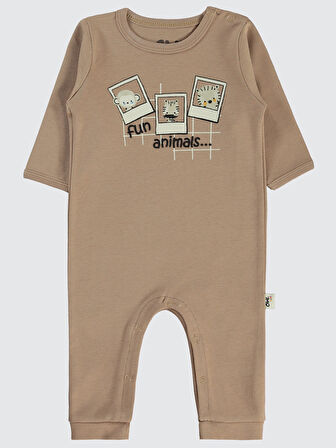 Civil Baby Erkek Bebek 2'li Patiksiz Tulum 3-9 Ay Kahve