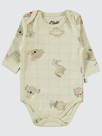Civil Baby Erkek Bebek 2'li Çıtçıtlı Badi 3-18 Ay Kahve