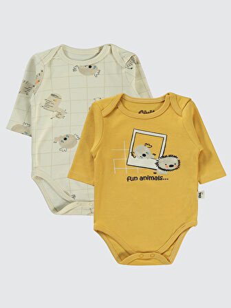 Civil Baby Erkek Bebek 2'li Çıtçıtlı Badi 3-18 Ay Hardal