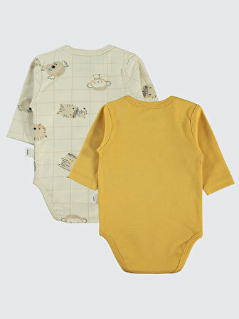 Civil Baby Erkek Bebek 2'li Çıtçıtlı Badi 3-18 Ay Hardal