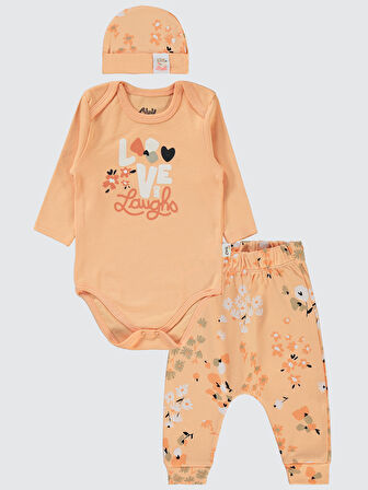 Civil Baby Kız Bebek 3'lü Takım 6-18 Ay Somon