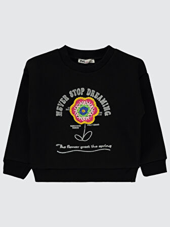 Civil Girls Kız Çocuk Sweatshirt 2-5 Yaş Siyah