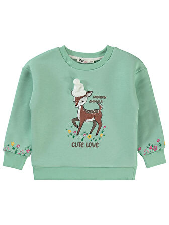 Civil Girls Kız Çocuk Sweatshirt 2-5 Yaş  Su Yeşili