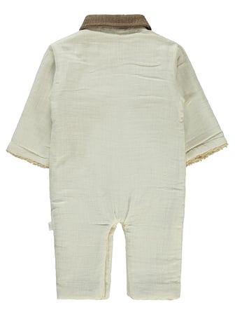 Civil Baby Cep ve Yaka Detaylı 6-18 Ay Astronot - Ekru