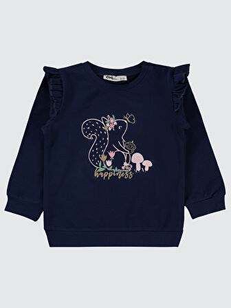 Civil Girls Kız Çocuk Sweatshirt 2-5 Yaş Lacivert