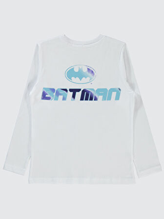 Batman Erkek Çocuk Sweatshirt 6-9 Yaş Beyaz