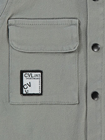 Civil Boys Erkek Çocuk Kapşonlu Gömlek 10-13 Yaş Gri