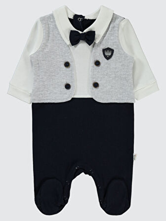 Civil Baby Erkek Bebek Patikli Tulum 1-9 Ay Lacivert