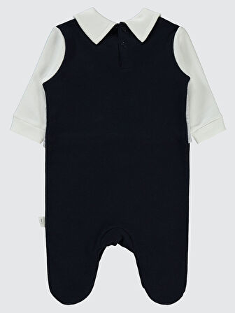 Civil Baby Erkek Bebek Patikli Tulum 1-9 Ay Lacivert