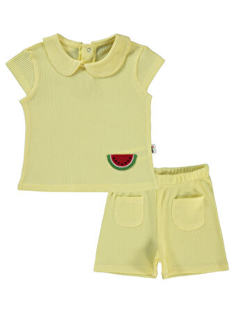 Civil Baby Kız Bebek Şortlu Takım 6-18 Ay Sarı