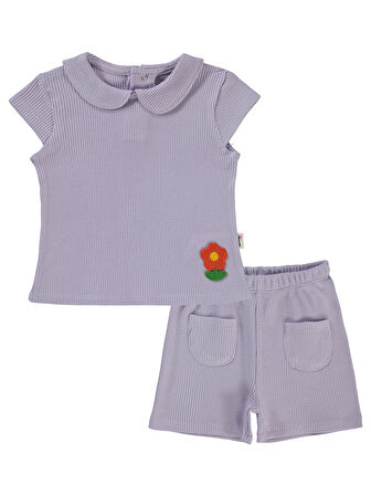 Civil Baby Kız Bebek Şortlu Takım 6-18 Ay Lila