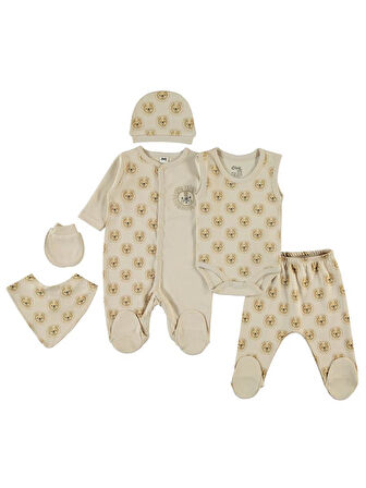 Civil Baby Erkek Bebek 6'lı Zıbın Setleri  - Bej0-1 Ay