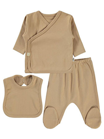 Civil Baby 3'Lü Basic  Zıbın Takımları - Kahverengi 0-1 Ay