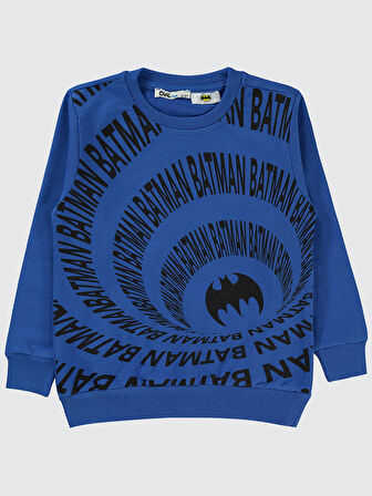 Batman Erkek Çocuk Sweatshirt 2-5 Yaş Saks Mavisi