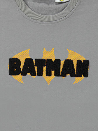 Batman Erkek Çocuk Sweatshirt 6-9 Yaş  Gri