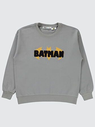 Batman Erkek Çocuk Sweatshirt 6-9 Yaş  Gri