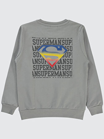 Superman Erkek Çocuk Sweatshirt 6-9 Yaş Gri