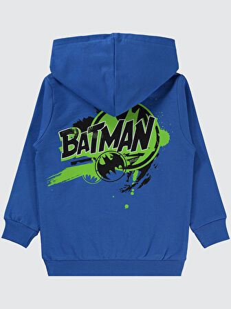 Batman Erkek Çocuk Kapüşonlu Sweatshirt 2-5 Yaş Saks Mavisi