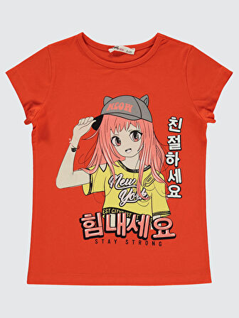 Civil Girls Kız Çocuk Tişört 6-9 Yaş Koyu Oranj
