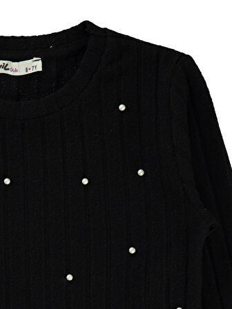 Civil Girls Kız Çocuk Sweatshirt 6-9 Yaş Siyah