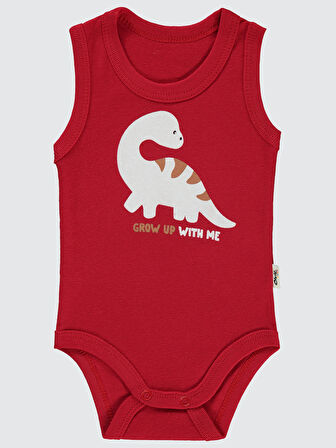 Civil Baby Erkek Bebek Çıtçıtlı Badi 1-36 Ay Kırmızı