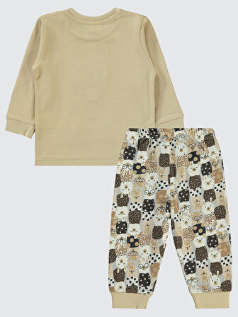 Civil Baby Kız Bebek Pijama Takımı 6-18 Ay Sütlü Kahve