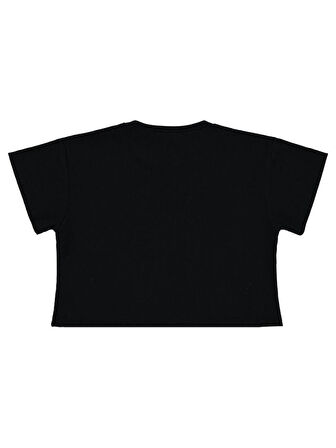 Civil Girls Fiyonk Nakışlı 2-5 Yaş Tişört - Siyah 3-4 Yaş