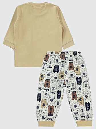 Civil Baby Erkek Bebek Pijama Takımı 6-18 Ay Sütlü Kahve