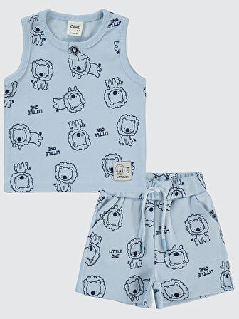 Civil Baby Erkek Bebek Şortlu Takım 6-18 Ay Açık Mavi