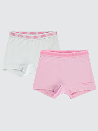 Pierre Cardin Kız Çocuk 2'li Boxer Set 2-10 Yaş Pembe