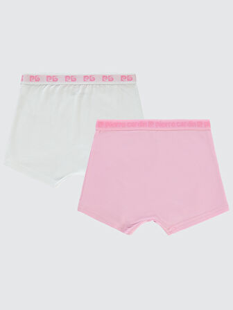 Pierre Cardin Kız Çocuk 2'li Boxer Set 2-10 Yaş Pembe