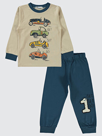 Civil Boys Erkek Çocuk Pijama Takımı 2-5 Yaş  Petrol