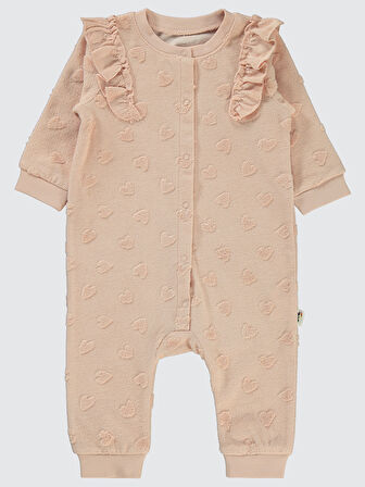 Civil Baby Kız Bebek Patiksiz Tulum 6-18 Ay Pudra