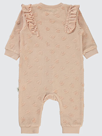 Civil Baby Kız Bebek Patiksiz Tulum 6-18 Ay Pudra