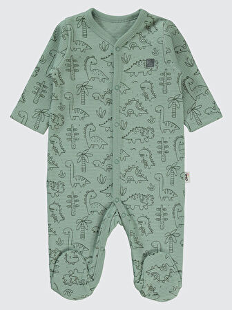 Civil Baby Erkek Bebek Patikli Tulum 1-6 Ay Soft Haki