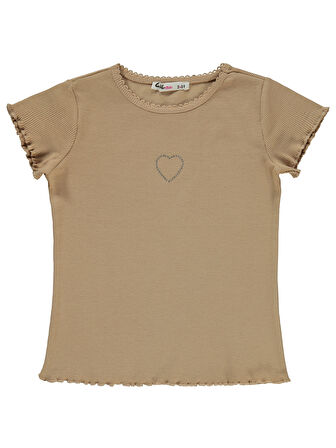 Civil Girls Kız Çocuk Tişört 2-5 Yaş Yulaf Sütü