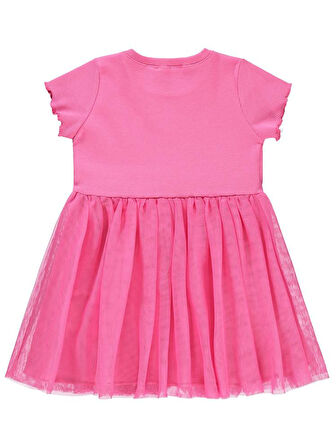 Civil Girls Kalp Baskılı Tüllü 2-5 Yaş Elbise - Fusya 2-3 Yaş