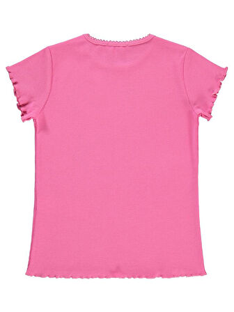 Civil Girls Kalp Baskılı 10-13 Yaş Tişört - Fusya10-11 Yaş