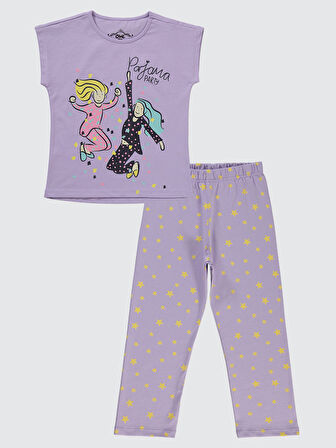 Civil Girls Kız Çocuk Pijama Takımı 10-13 Yaş Dijital Lavanta