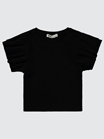 Civil Girls Kız Çocuk Tişört 6-9 Yaş Siyah