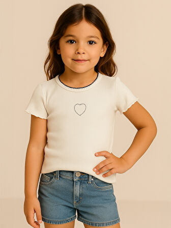 Civil Girls Kız Çocuk Tişört 6-9 Yaş Ekru