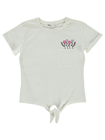 Civil Girls Kız Çocuk Tişört 6-9 Yaş Ekru