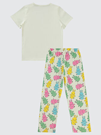 Civil Grils Kız Çocuk Pijama Takımı 10-13 Yaş Ekru
