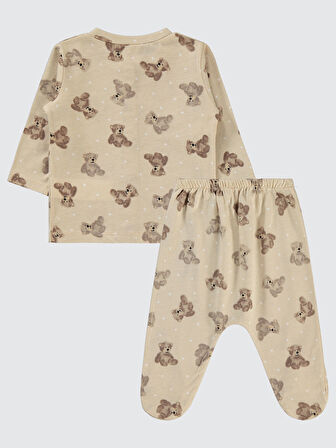 Civil Baby Erkek Bebek Pijama Takımı 1-6 Ay Bej