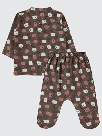 Civil Baby Kız Bebek Pijama Takımı 1-6 Ay Kahverengi