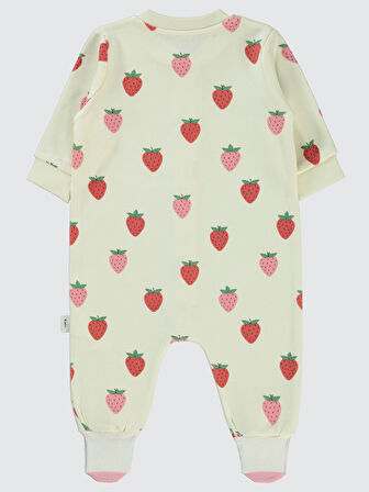 Civil Baby Kız Bebek Patikli Tulum 1-6 Ay Ekru