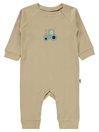 Civil Baby Erkek Bebek Patiksiz Tulum 6-18 Ay Sütlü Kahve