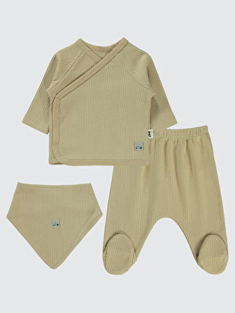 Civil Baby Süs Etiketli Zıbın Takımları - Kahverengi0-1 Ay