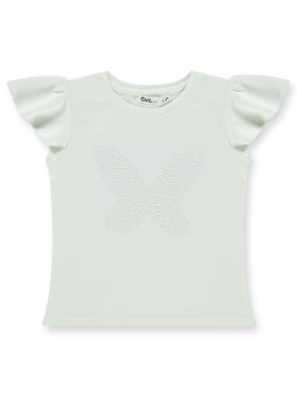 Civil Girls Kız Çocuk Tişört 2-5 Yaş Ekru